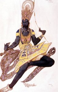 Vestuario de Vaslav Nijinsky o Nijinsky (1889-1950) creado por Leo Bakst para "El Dios Azul" de Reynaldo Hahn (1875 - 1947) de Leon Bakst