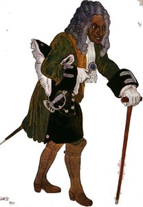Diseño de vestuario para Galesson, el tutor del príncipe, de La Bella Durmiente de Leon Bakst