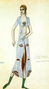 Diseño de vestuario para Ida Rubinstein como Ishtar, 1924 de Leon Bakst