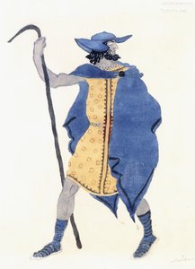 Diseño de vestuario para Edipo en Colono - el Extraño, c. 1899-1909