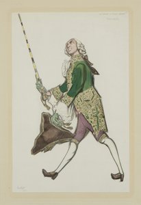 Diseño de vestuario para Rinaldo en el ballet Las damas de buen humor de Scarlatti, 1917 de Leon Bakst