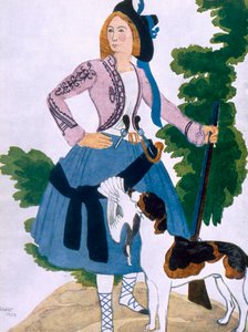 Diseño de vestuario para La Cazadora, 1922