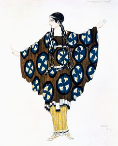 Diseño de vestuario para una producción de Ballets Russes de Daphnis et Chloe de Ravel, 1912 de Leon Bakst