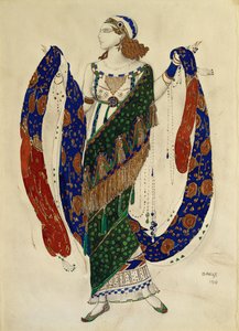 Diseño de vestuario para una bailarina de "Cleopatra", 1910