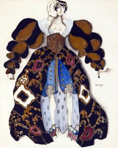 Diseño de vestuario para el Ballet "La Leyenda de José" de R. Strauss de Leon Bakst