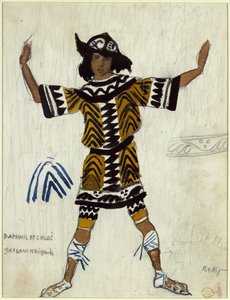 Diseño de vestuario para el ballet Daphnis et Chloé de M. Ravel, 1912 de Leon Bakst
