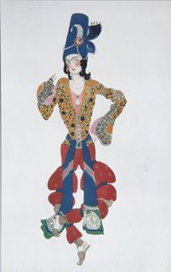 Diseño de vestuario para el ballet Sheherazade de N. Rimsky-Korsakov, 1910 de Leon Bakst