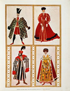 Vestuario para la Polonesa Boris Godunov de Modest Mussorgsky de Leon Bakst