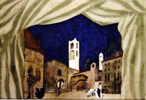 Diseño para la marquesa cazando de Leon Bakst