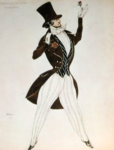 Florestan, diseño para un traje para el ballet Carnaval compuesto por Robert Schumann, 1919 de Leon Bakst