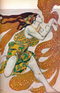Narciso: Una Bacante. Diseño de vestuario para la danza Narciso, 1911 de Leon Bakst