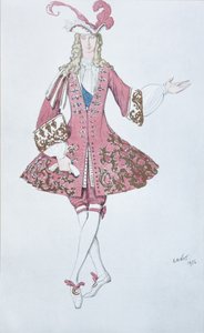 Page de la princesa. Diseño de vestuario para el ballet La Bella Durmiente de P. Tchaikovsky, 1916 de Leon Bakst