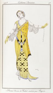 Ropa parisina: Dione-dibujo de Bakst ejecutado por Paquin, 1913