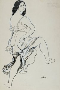 Retrato de Isadora Duncan bailando, principios del siglo XX de Leon Bakst