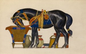 Caballo bebiendo de Leon Bakst