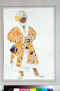 Traje de "el joven raja" para el ballet ruso "El dios azul" de Michel Fokine de Leon Bakst