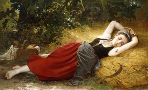 Una joven campesina durmiendo de Leon Bazile Perrault