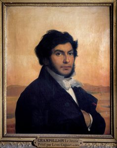 Retrato de Jean-François Champollion, egiptólogo francés, descifrador de jeroglíficos de Léon Cogniet