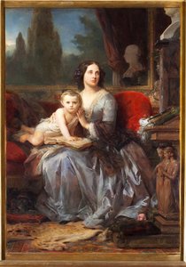 Retrato de María Brignole-Sale De Ferrari, Duquesa de Galliera (1811-1888) con su hijo Filippo