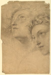 Dibujo, Dos cabezas femeninas, 1886-92 de Leon Dabo