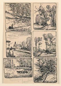Seis estudios de paisajes, New Milford de Leon Dabo