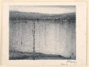Vista a través de un río de Leon Dabo