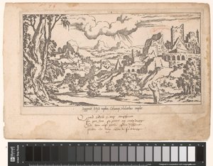 Calisto como un oso suplica a Júpiter en un paisaje de ruinas Le Fable de Calisto (título de la serie) Mito de Calisto (título de la serie)