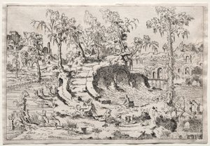 Paisaje con Putti, c. 1550 de Leon Davent