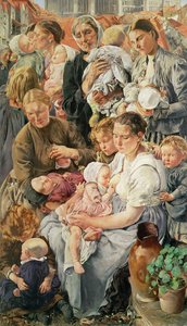 Las Mujeres, panel derecho de Las Edades del Trabajador, 1895 de Leon Henri Marie Frederic