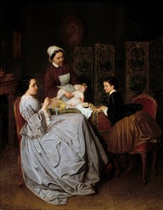 La couture Pintura de Leon Billotte (1815-1886) Siglo XIX Colección privada de Leon Joseph Billotte