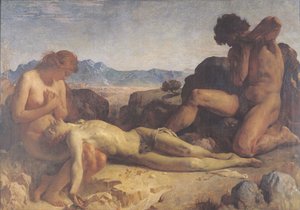 Adán y Eva encontrando el cuerpo de Abel de Leon Joseph Florentin Bonnat