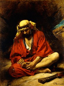 Un árabe sacándose una espina del pie de Leon Joseph Florentin Bonnat