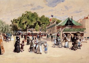 El paseo a la feria. Pintura de Leon Joseph Voirin (1833-1887) de Leon Joseph Voirin