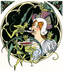 Los demonios cincelan la lengua de una mujer de Leon Lebegue