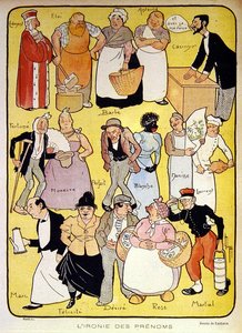 La ironía de los nombres, ilustración de principios del siglo XX para la revista 