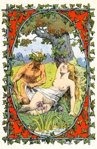 Un fauno descubre el cuerpo desnudo de una ninfa dormida
