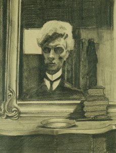 Autorretrato; Autorretrato, c.1907 (carboncillo y lápiz de color sobre papel de estraza)