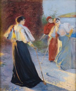 Una partida de croquet de Leon Wyczolkowski