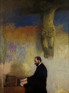 Retrato de Feliks Jasienski (1861-1929) en el órgano de Leon Wyczolkowski
