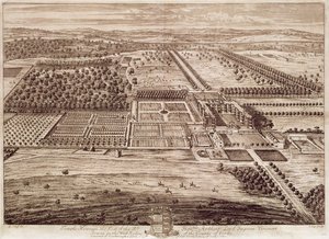 Vista de Temple Newsam House desde el este, grabado por Jan Kip (c.1652-1722) 1702 de Leonard (after) Knyff