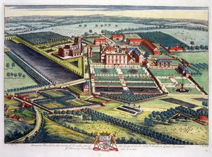 Staunton Harold en el condado de Leicester grabado por Johannes Kip de Leonard Knyff