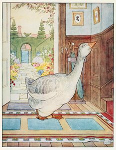 Goosey, Goosey Gander, ¿dónde debo vagar?, del libro de rimas infantiles, pub. 1914 de Leonard Leslie Brooke