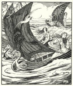 Vi tres barcos pasar navegando de Leonard Leslie Brooke