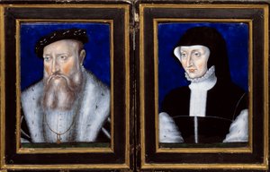 Retrato de Claude de Lorraine, Duque de Guise y Antoinette de Bourbon Vendome, su esposa de Leonard Limosin