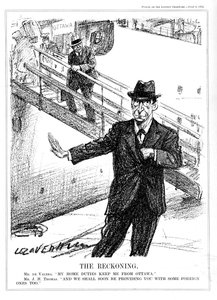 Eamon De Valera rechazando la oportunidad de asistir a la Conferencia de Ottawa de Leonard Raven Hill