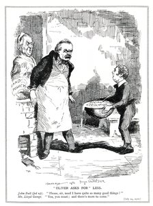 John Bull se queja a Lloyd George de que hay demasiada reforma en su legislación social y reformas de política de tierras, 1912 de Leonard Raven Hill
