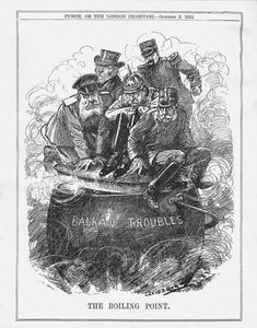 El punto de ebullición. Revista Punch, 2 de octubre de 1912, 1912 de Leonard Raven Hill