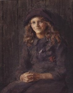 Niña con sombrero malva, c.1918 de Leonard Skeats