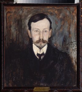 Retrato del escritor Ivan A Bunin (1870-1945) - Pintura de Leonard Viktorovich Turzhansky (1875-1945), óleo sobre lienzo de Leonard Viktorovich Turzhansky