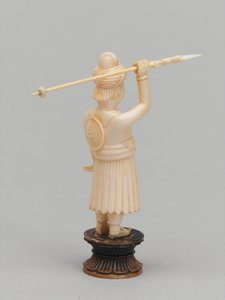 Peón negro, pieza de ajedrez, India, circa 1820 de Leonard Wells Volk